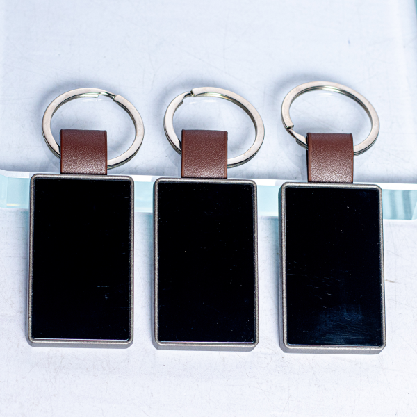 Rectangular Leather Hold Keyring